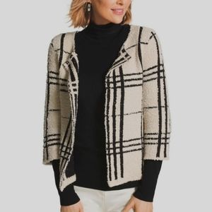 Chico's cleo cardigan black & off white